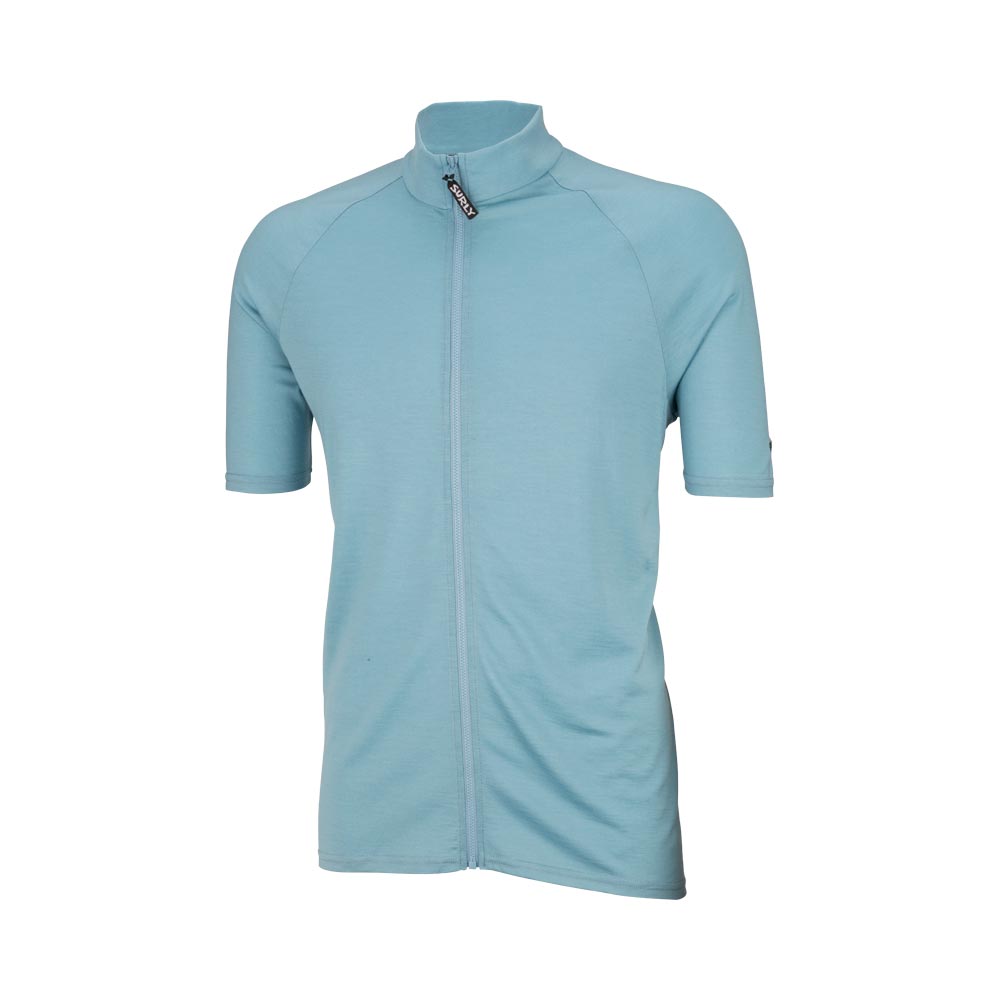 Surly Men's Merino Wool Short Sleeve Jersey, Tile Blue