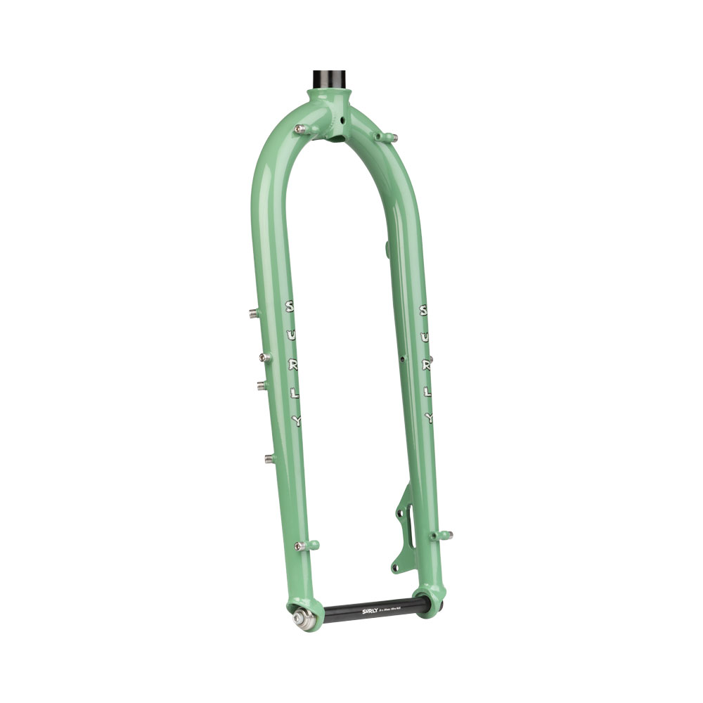 Surly Wednesday Fat Bike Fork, Shangri-La Green, on white background