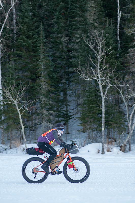 Crossing Elephant Lake coming into checkpoint #2. Photo by Mike Riemer