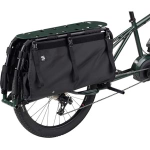 Surly Big Dummy Bag mounted on cargo Ebike three-quarter rear view