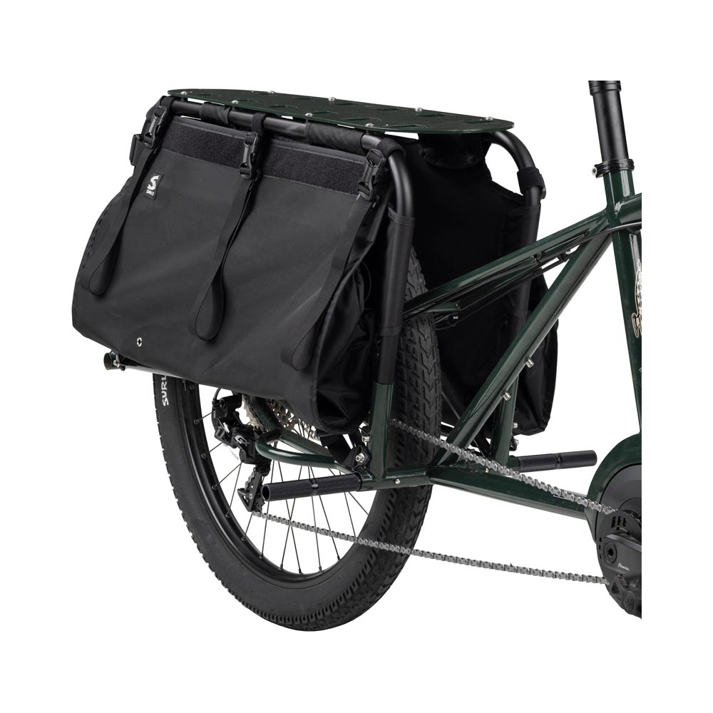 Surly Big Dummy Bag mounted on cargo Ebike three-quarter front view