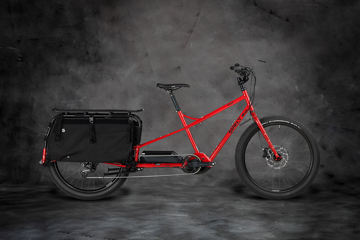 Surly Big Easy Cargo Ebike red, side view