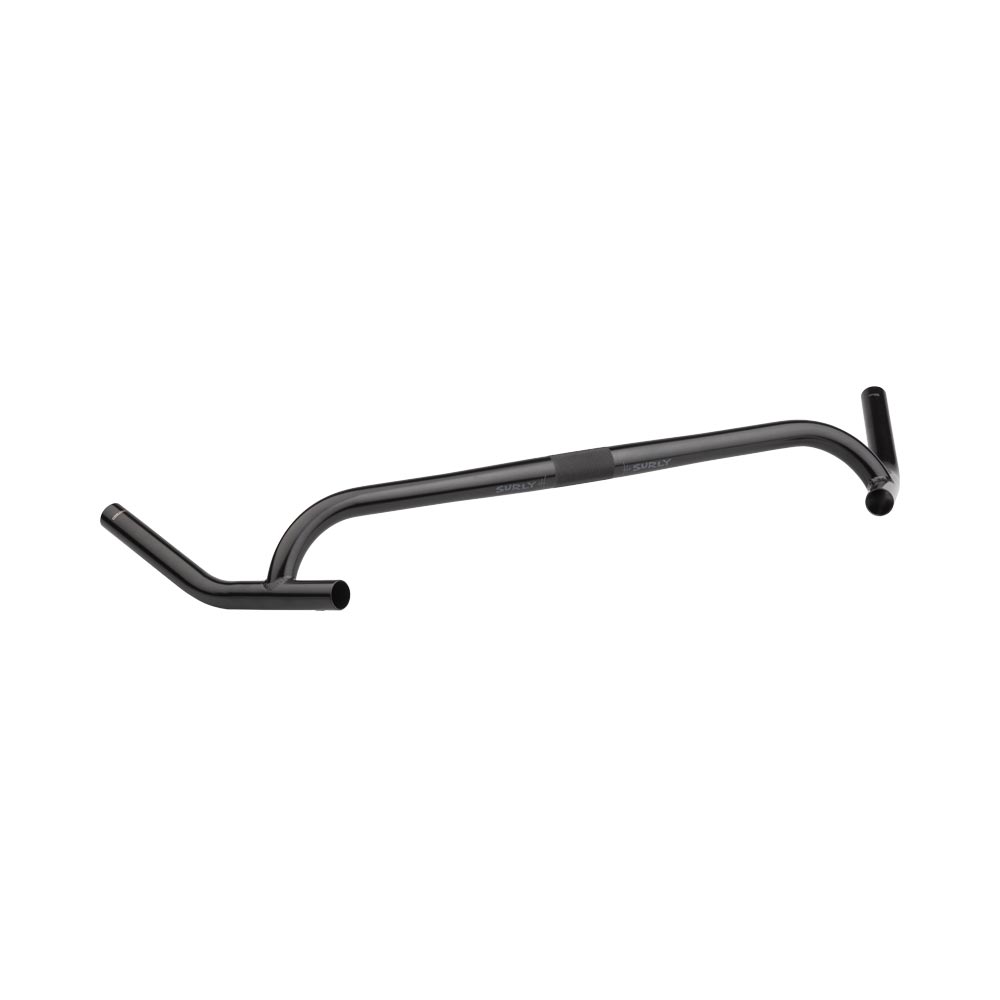 Surly Corner Bar Handlebar, front three-quarter view, black color on white background