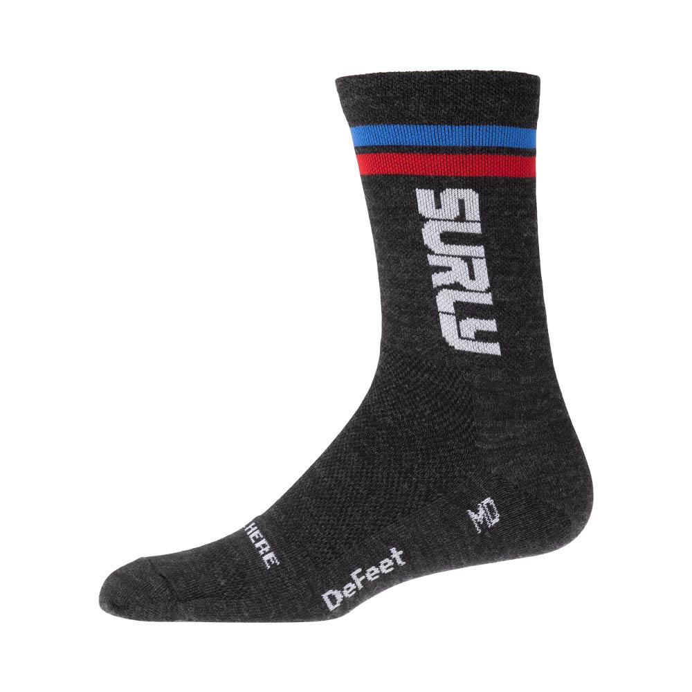 Surly Intergalactic Bicycle Company Wool Sock side view on white background