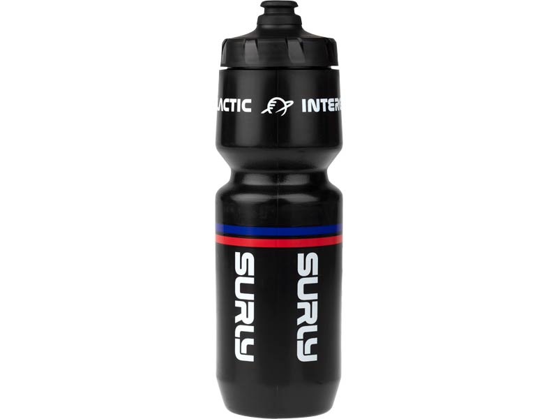 Surly Intergalactic Purist Water Bottle, black, 26oz, on white background