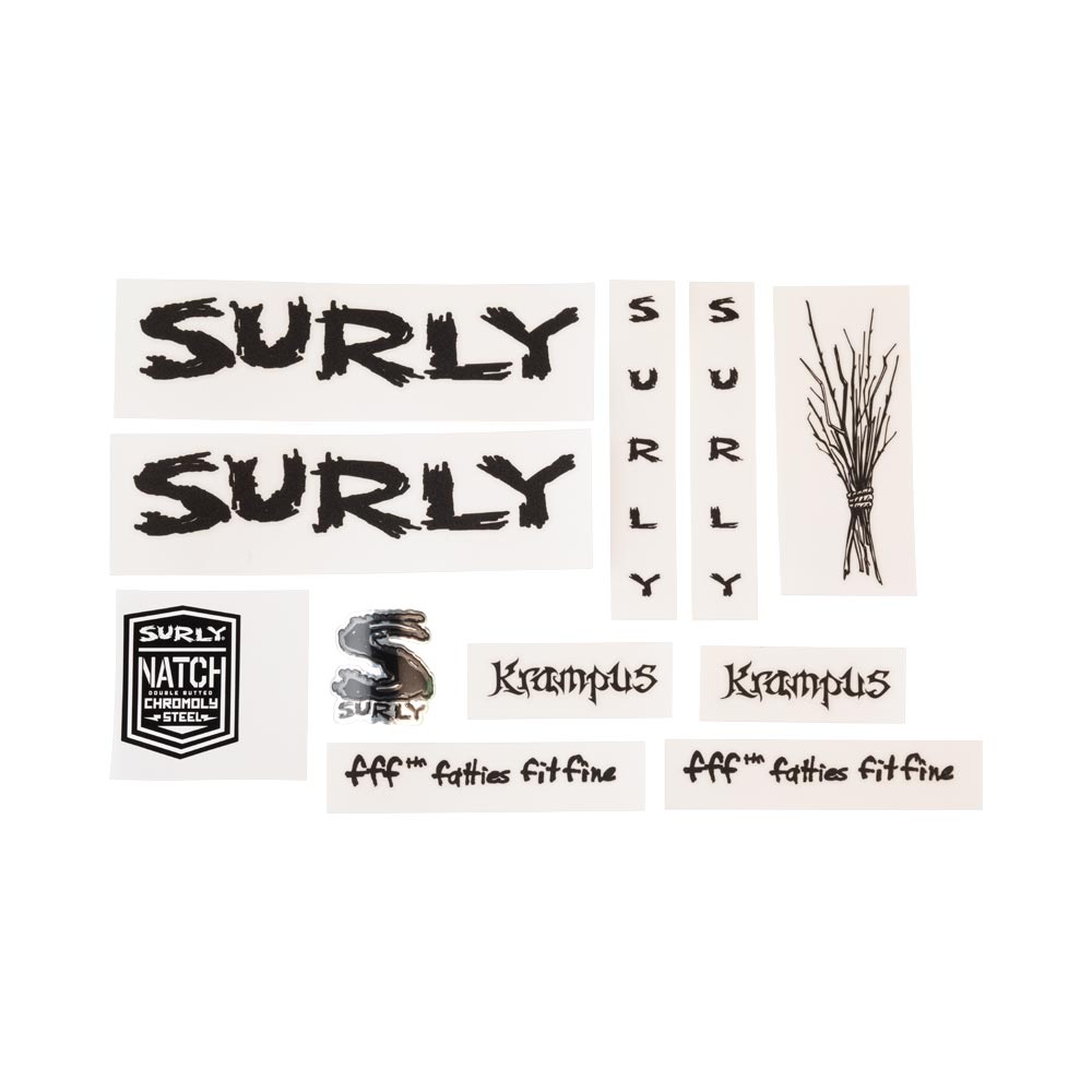 Surly Krampus Frame Decal Set - Metallic Black