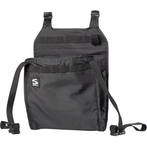 Surly Little Dummy Bag, black, front view with closure straps un-done