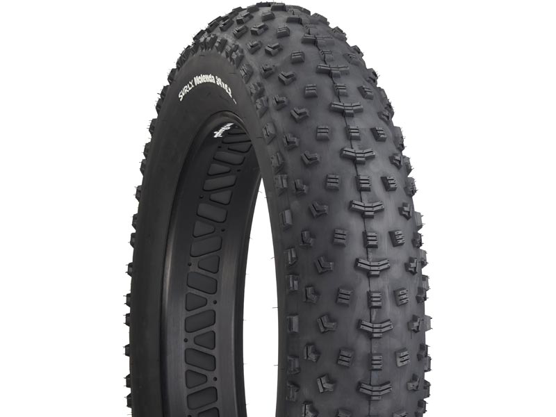 Surly Molenda Fat Bike Tire mounted on rim front view showing tread pattern