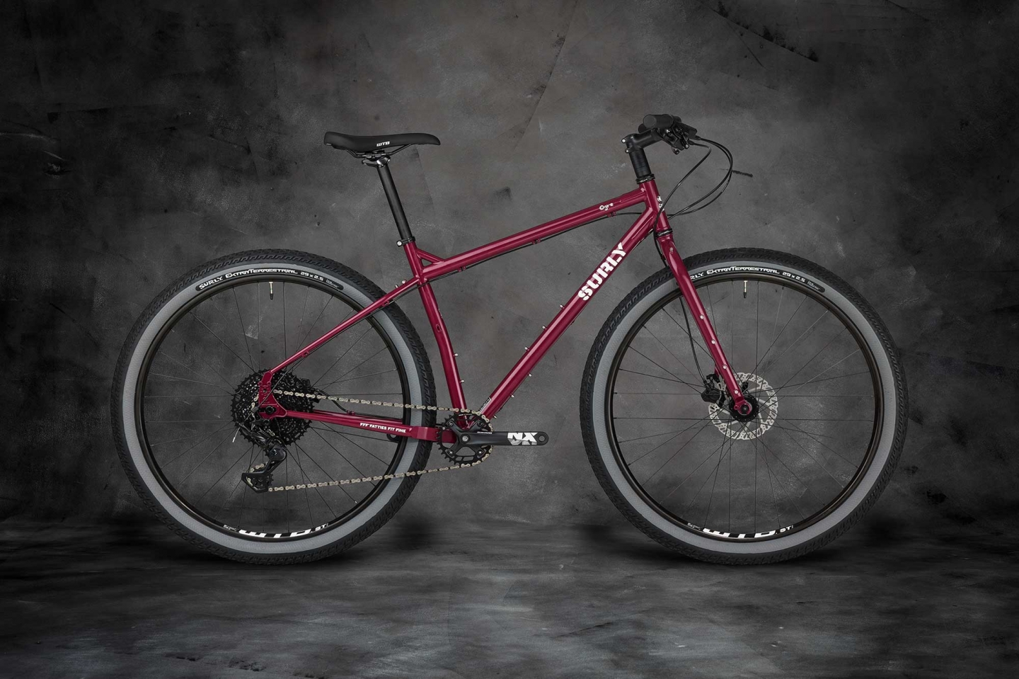 Ogre bike side view, Fermented Plum color