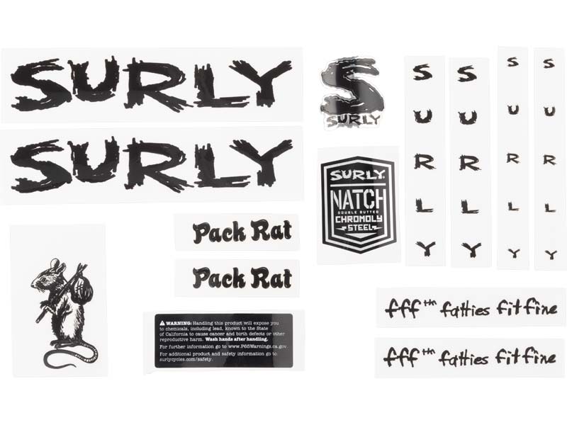 Pack Rat Decal Set, black