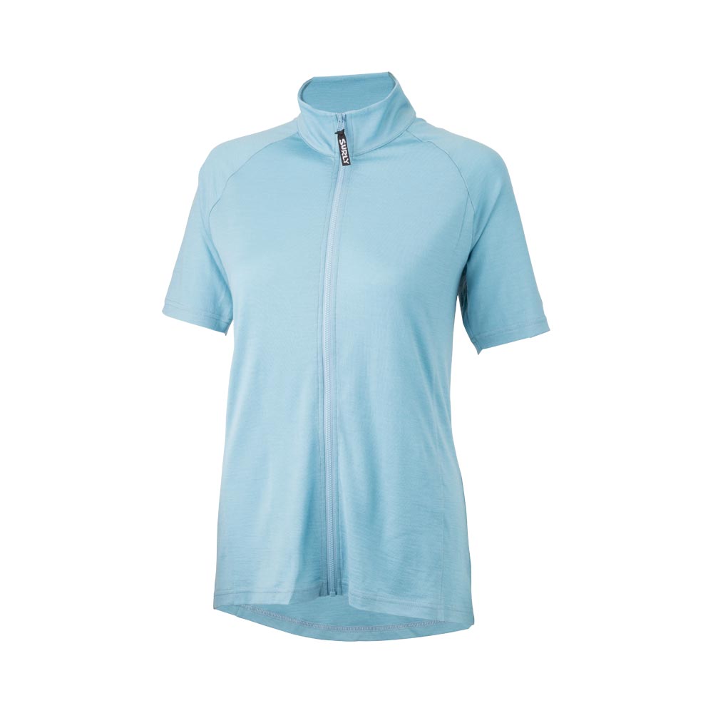 Surly Women's Merino Wool Short Sleeve Jersey, Tile Blue