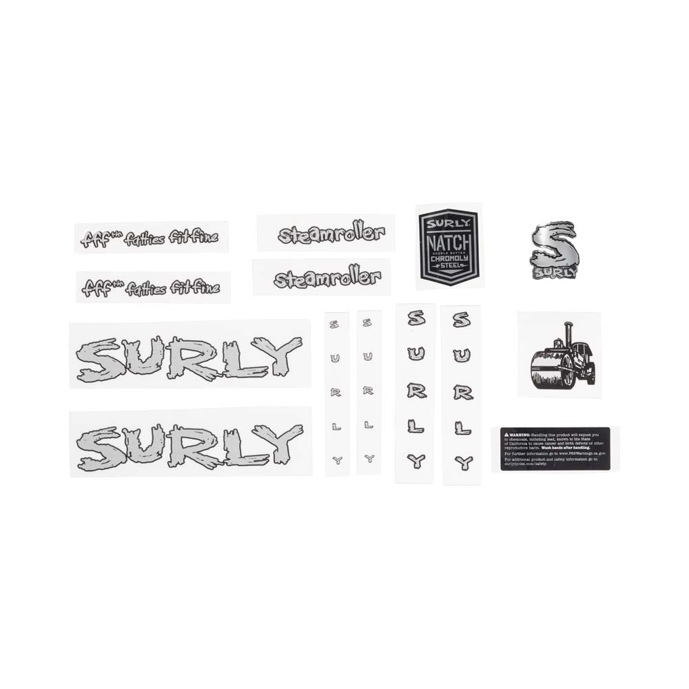 Steamroller Decal Set, silver