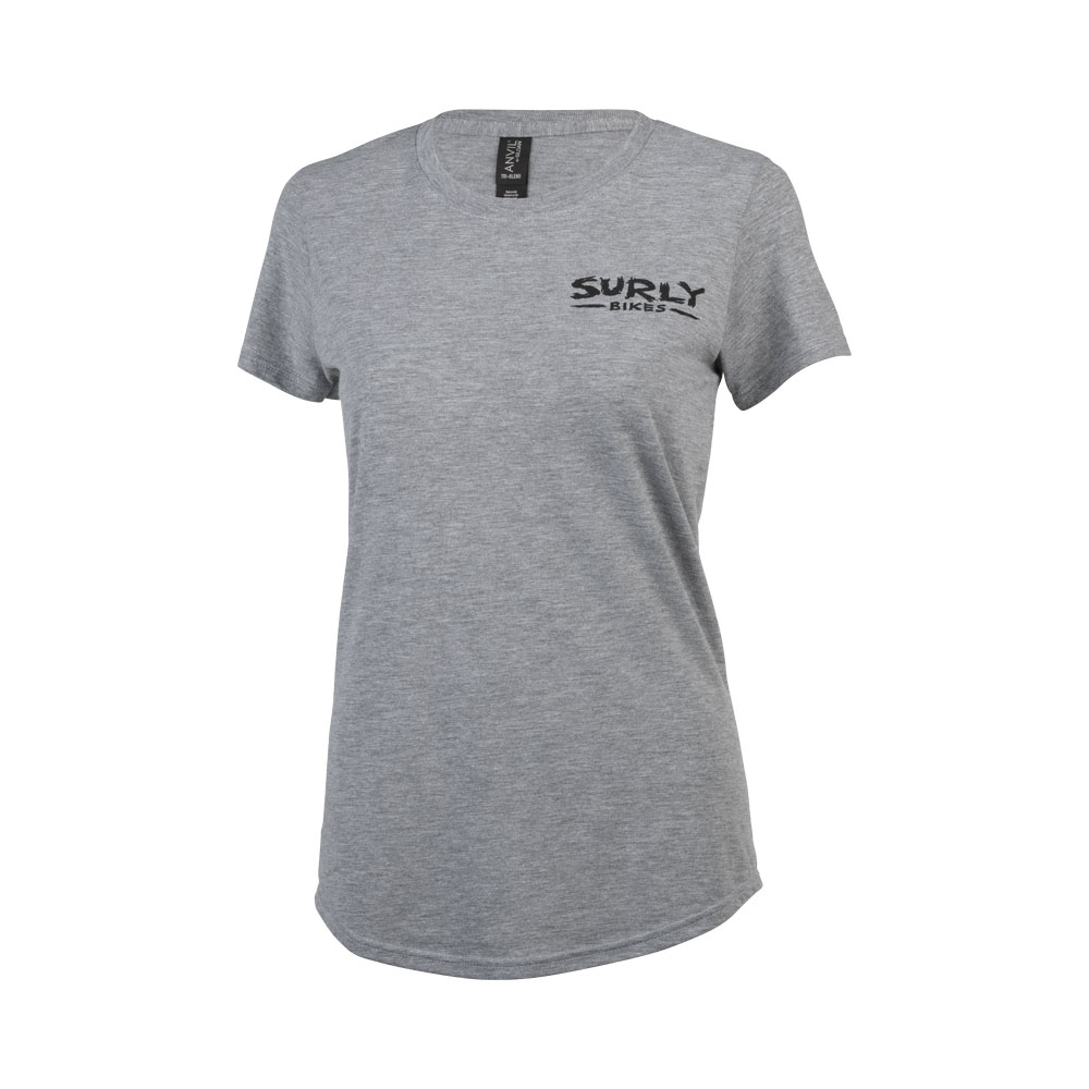 Surly The Ultimate Frisbee Women's T-Shirt, front, grey, on white background