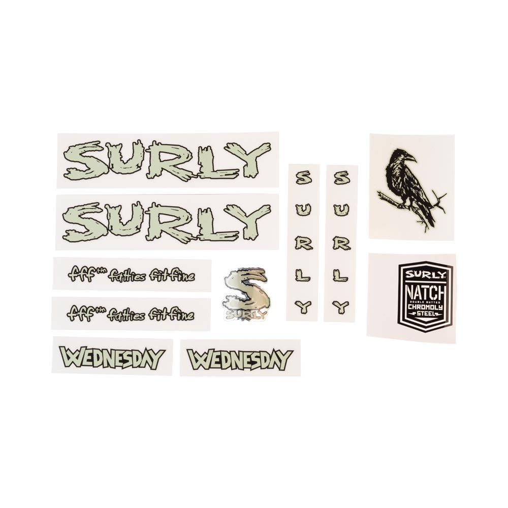 Surly Wednesday Frame Decal Set - Light Metallic Winter Green