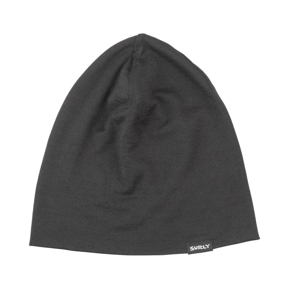 Surly Wool Beanie, Black, flat un-folded