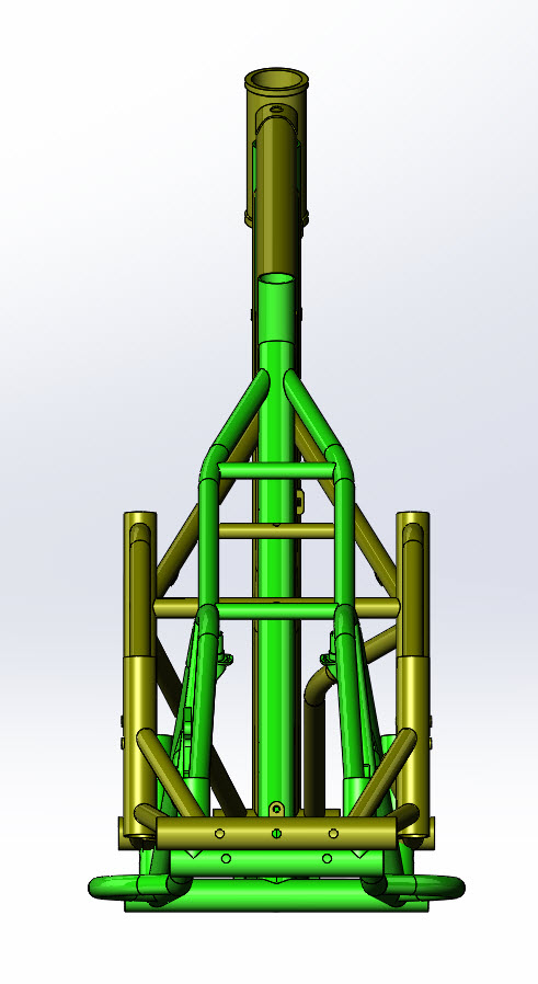 CAD illustration of a Surly Bike Fat Dummy bike frame and Kawi bike frame - overlays - rear view